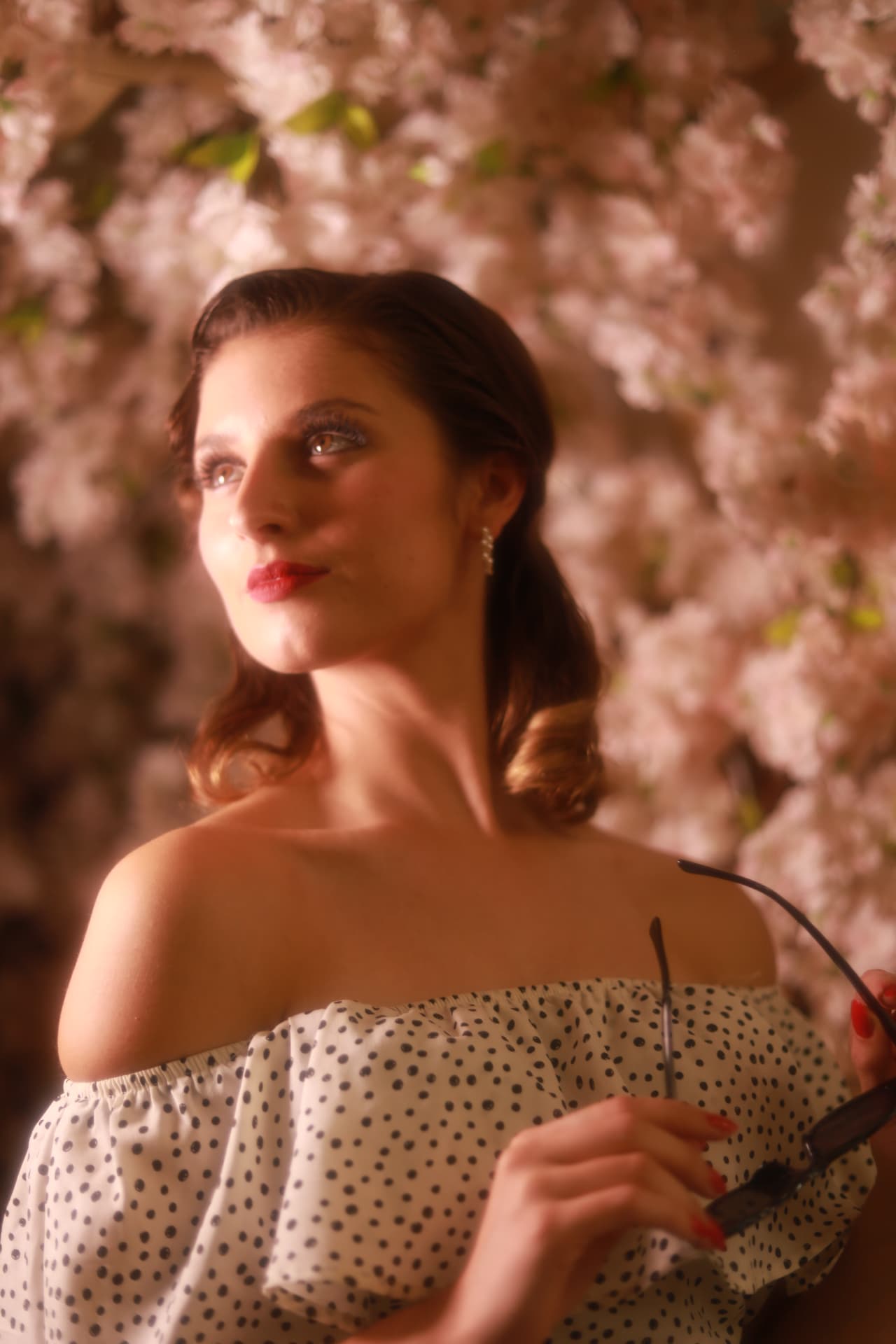 Shannon Kitchen among pink blossom